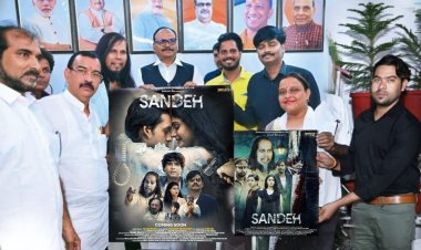 The poster of Hindi feature film 'Sandeh’ launched by UP Dep. CM Brajesh Pathak